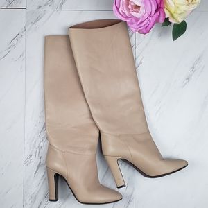 Valentino Nude Knee‎ High Leather Boots SZ 5